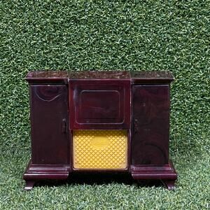 Vintage 1950s Ideal I-1096 Dollhouse TV Radio Record Player Cabinet USA